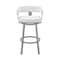 Armen Living Lorin 30" Bar Height Swivel Bar Stool in Silver Finish with White Faux Leather LCLRBASLWH30 - alternate 6
